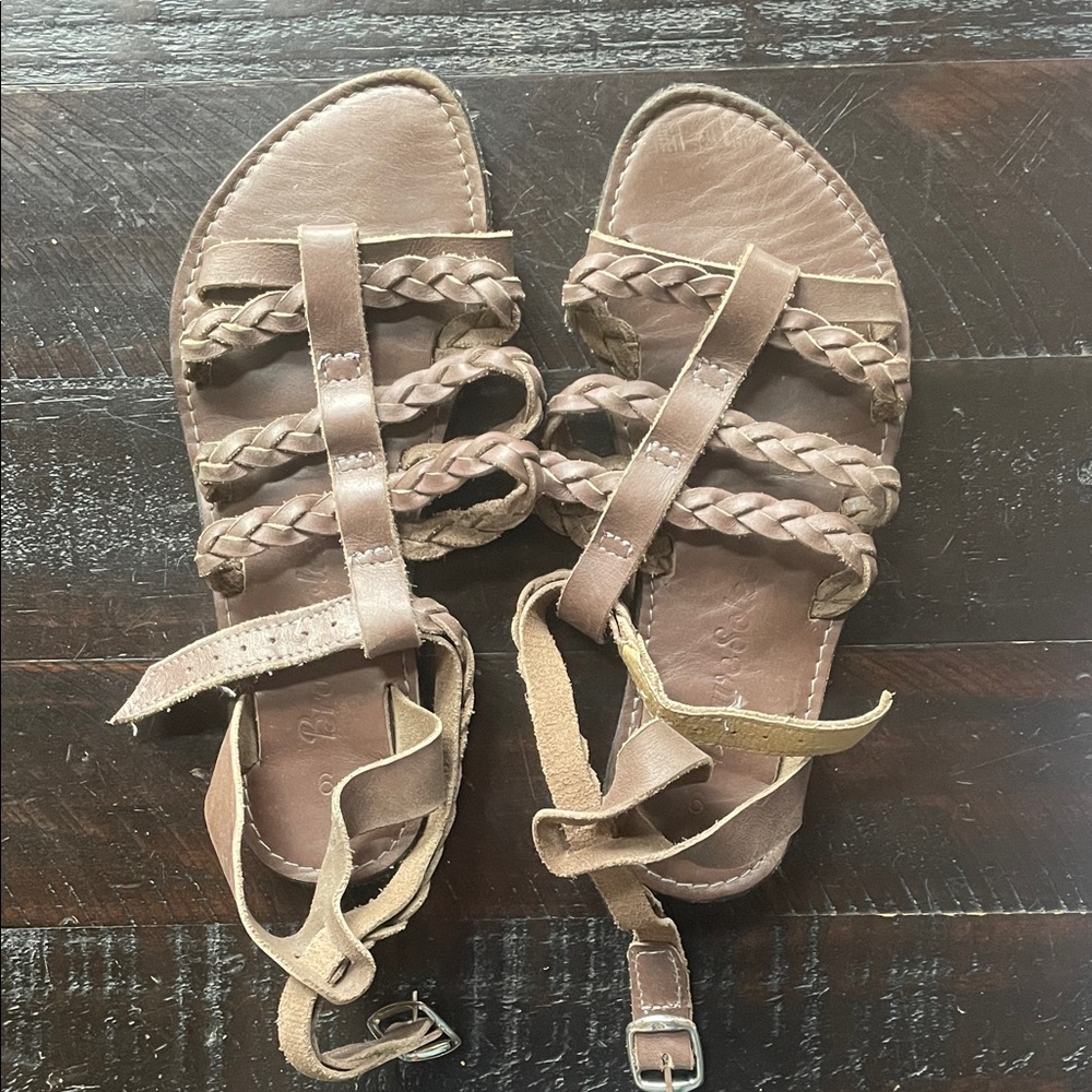 Braided Leather Gladiator Sandals - BraveSoles size 6